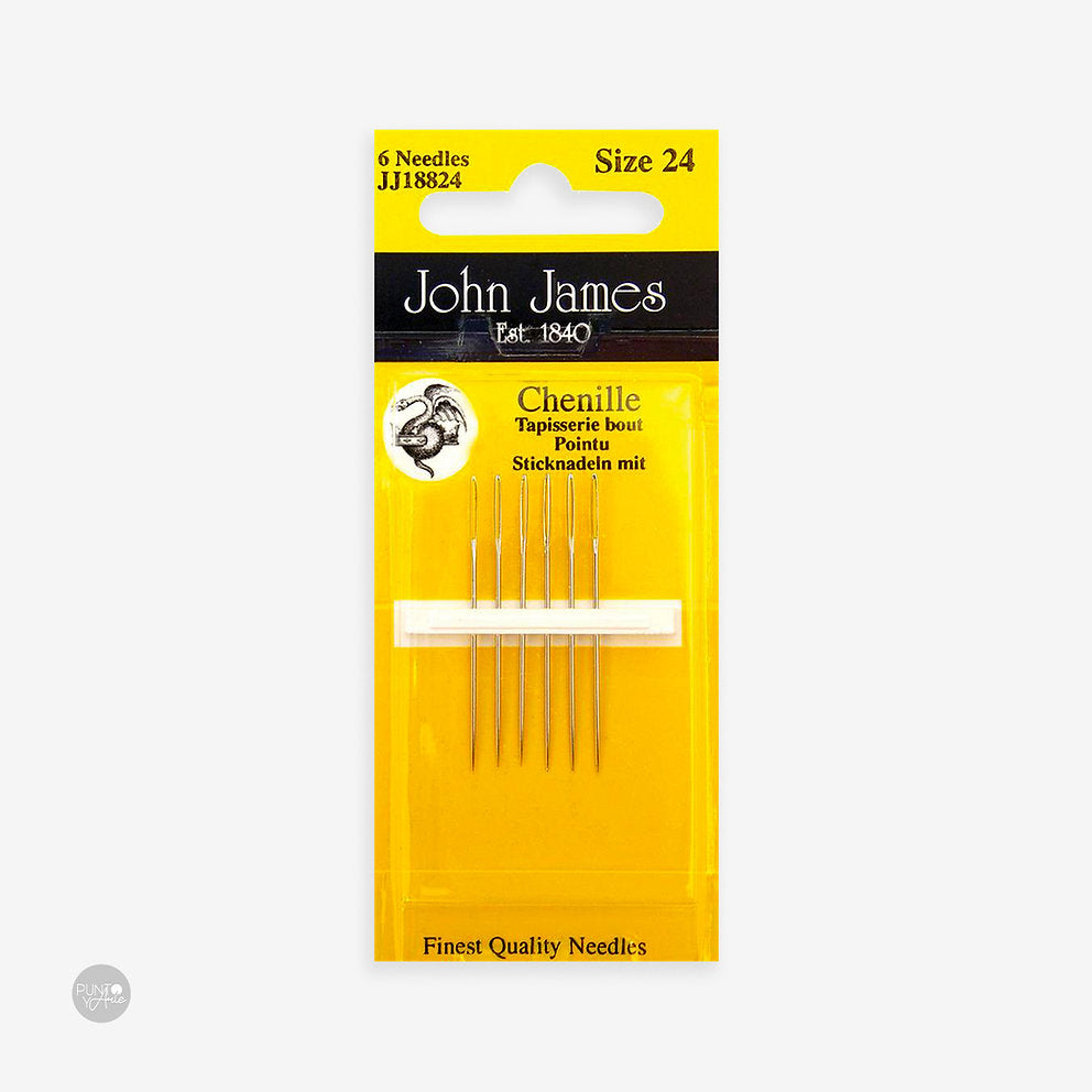 Chenille Needles N°24 - John James JJ18824: The Ideal Tool for Ribbon Embroidery