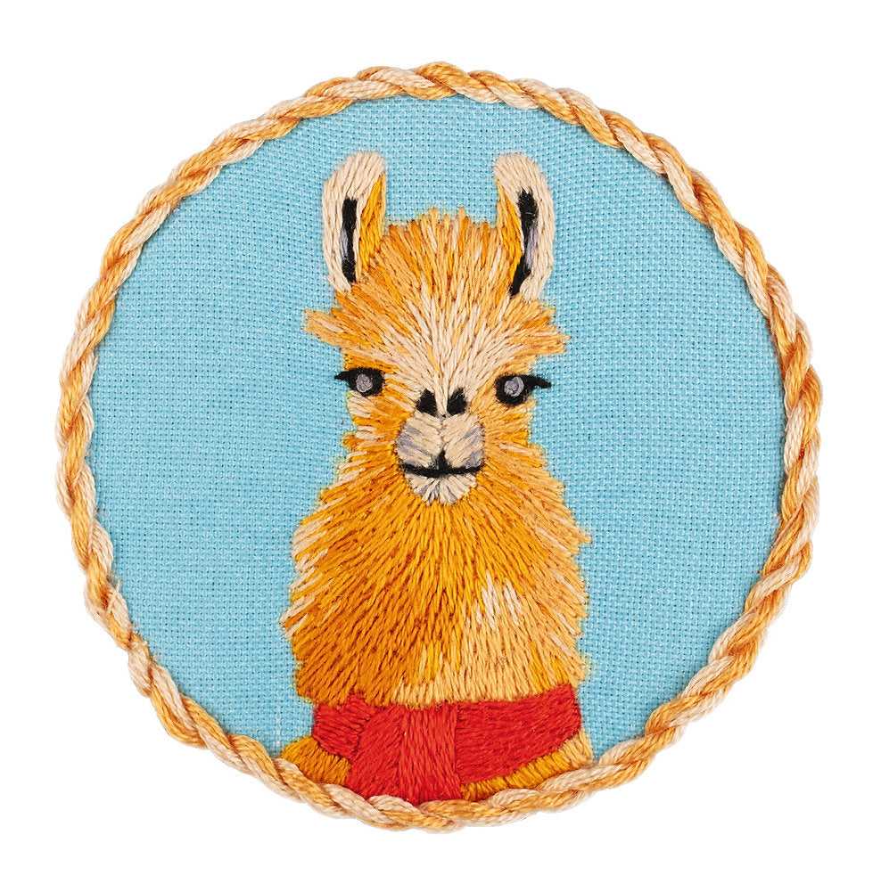 Brooch. Patrick the Llama - Panna - Traditional Embroidery Kit JK-2188