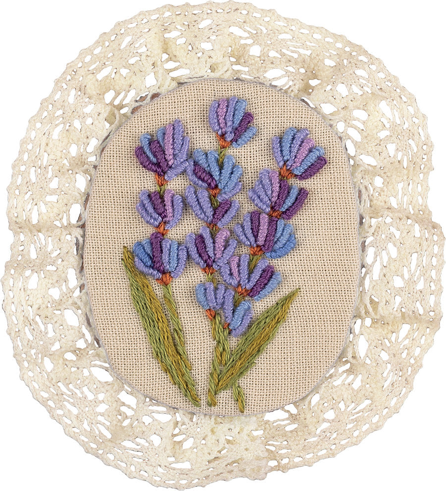 Brooch. Fennel and Lavender - JK-2210 Panna - Traditional Embroidery Kit