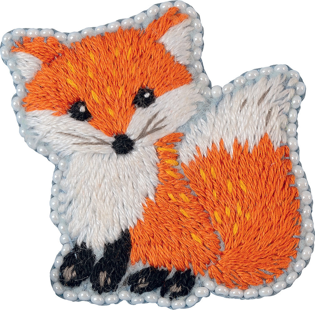 Brooch. Little Fox - Panna - Traditional Embroidery Kit JK-2219