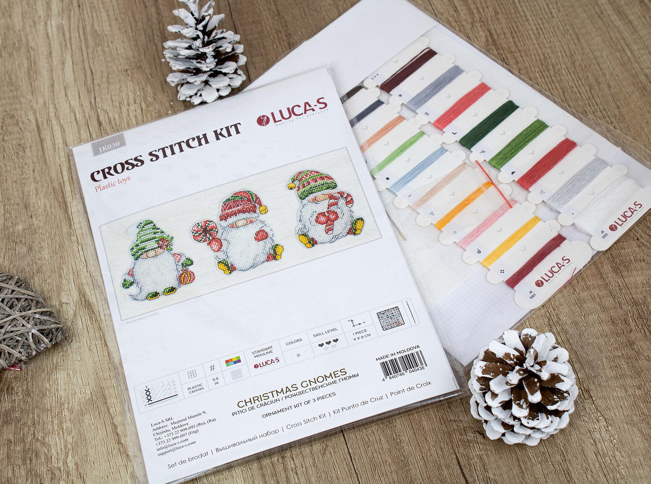 Cross Stitch Kit. Christmas Gnomes - JK030 Luca-S