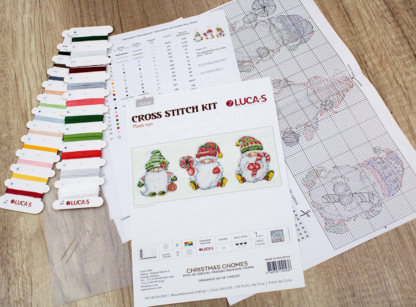 Kit de Punto de Cruz. Gnomos navideños - JK030 Luca-S