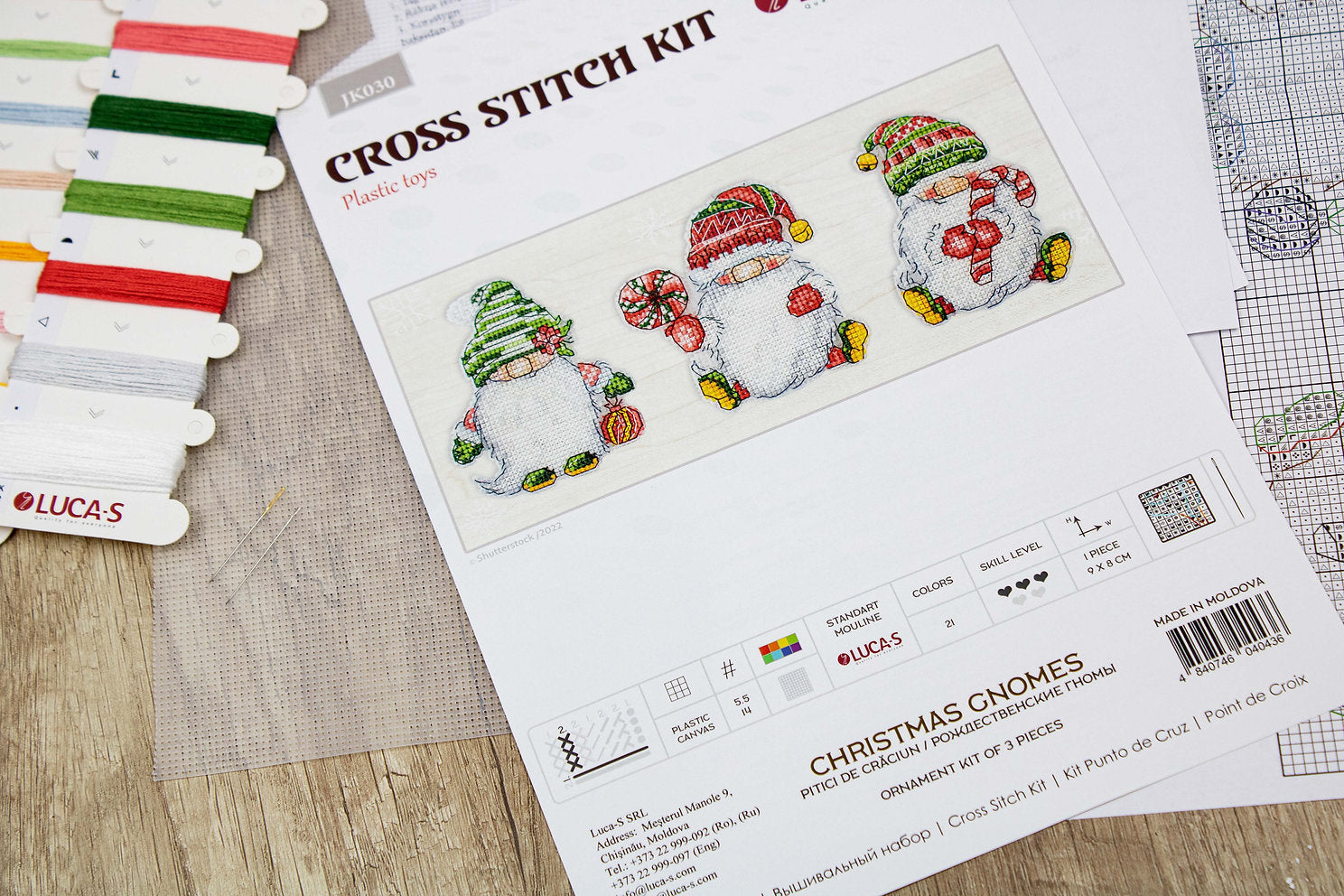 Cross Stitch Kit. Christmas Gnomes - JK030 Luca-S