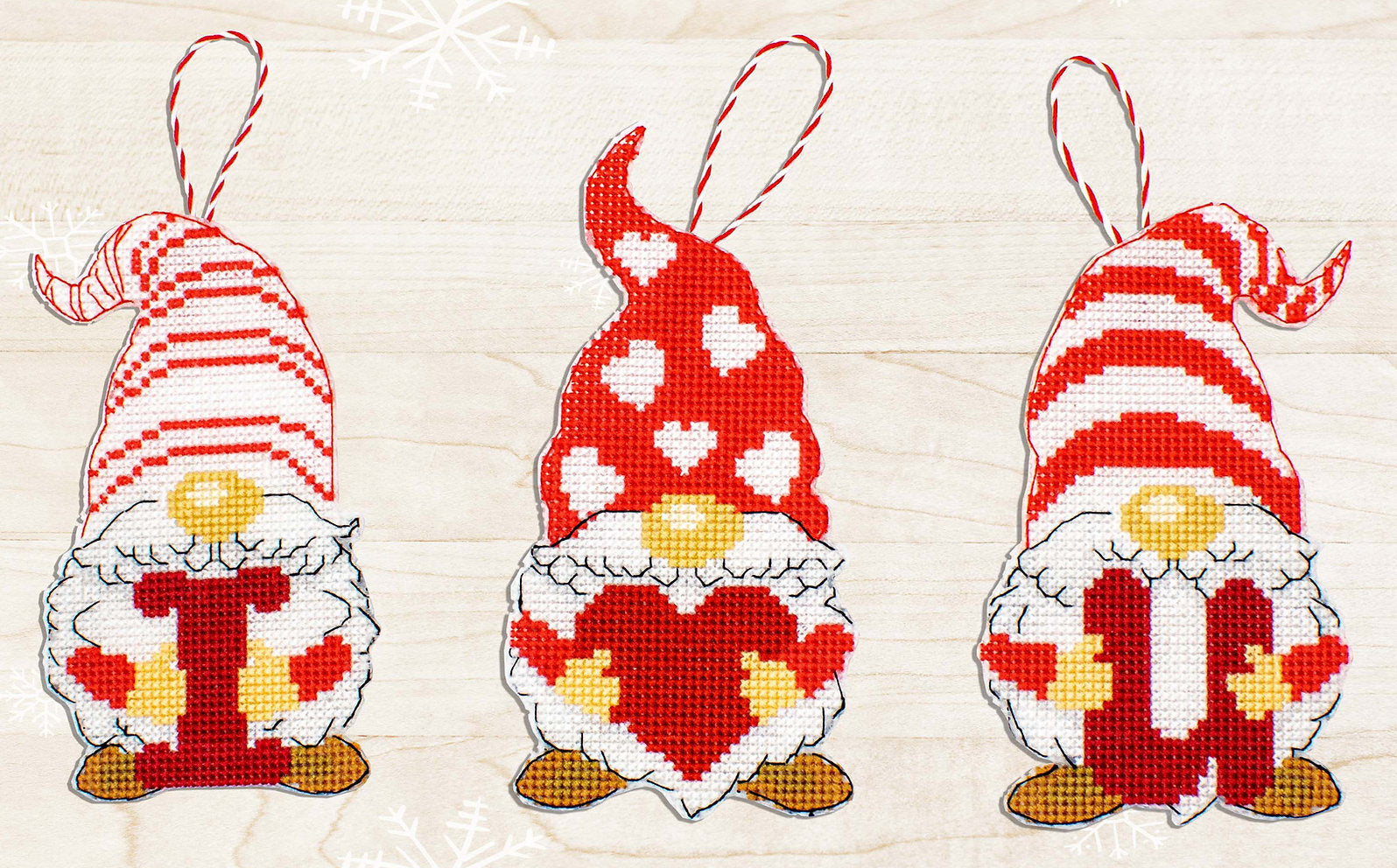 Cross Stitch Kit. Valentine's Day Gnomes - JK031 Luca-S