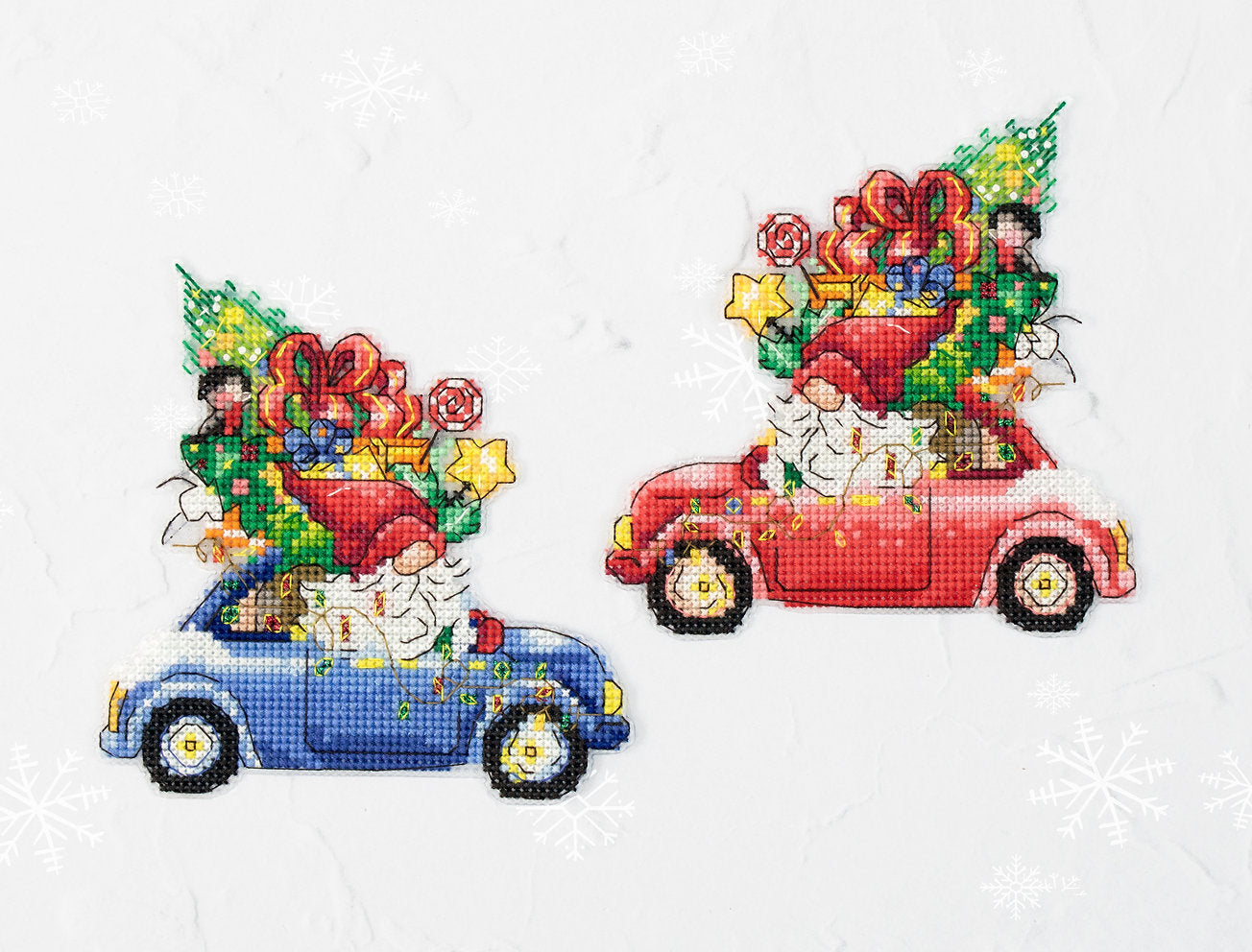 Kreuzstichset. Das Auto mit Geschenken – JK035 Luca-S – Weihnachtsdekoration