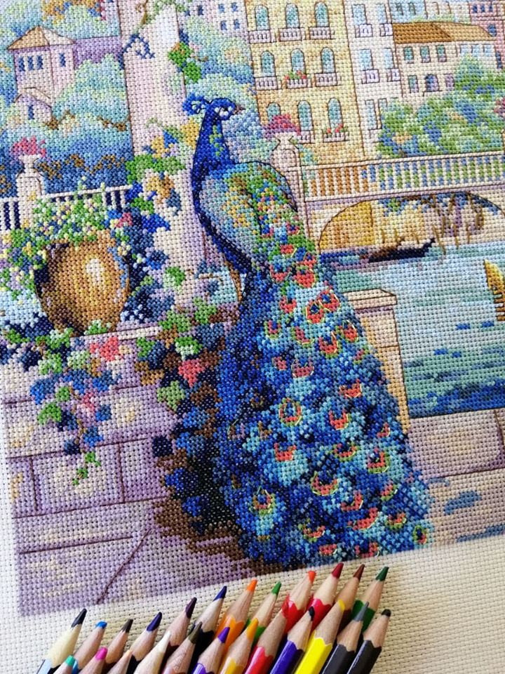 Cross Stitch Kit "Palace Pier and Peacock" by Merejka K-157