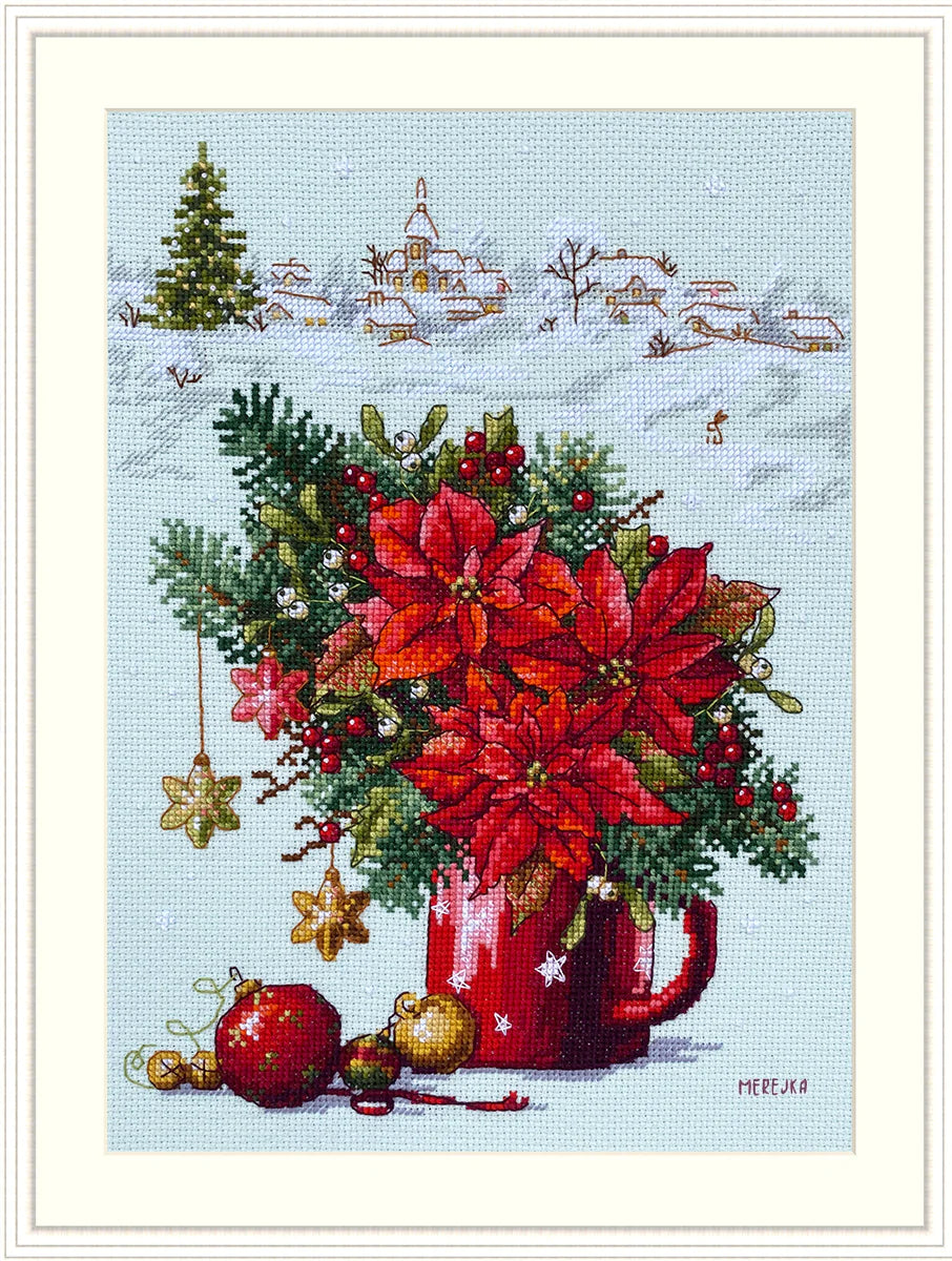 Kit de punto de cruz. Felices fiestas - K-194 Merejka
