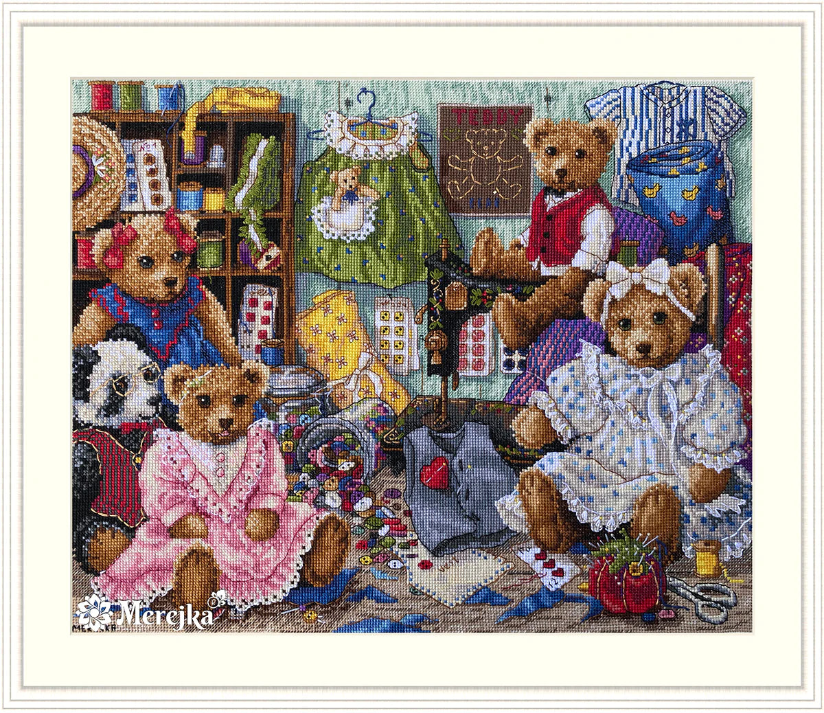 Kreuzstich-Kit. Teddybär-Kleidung - Merejka K-203