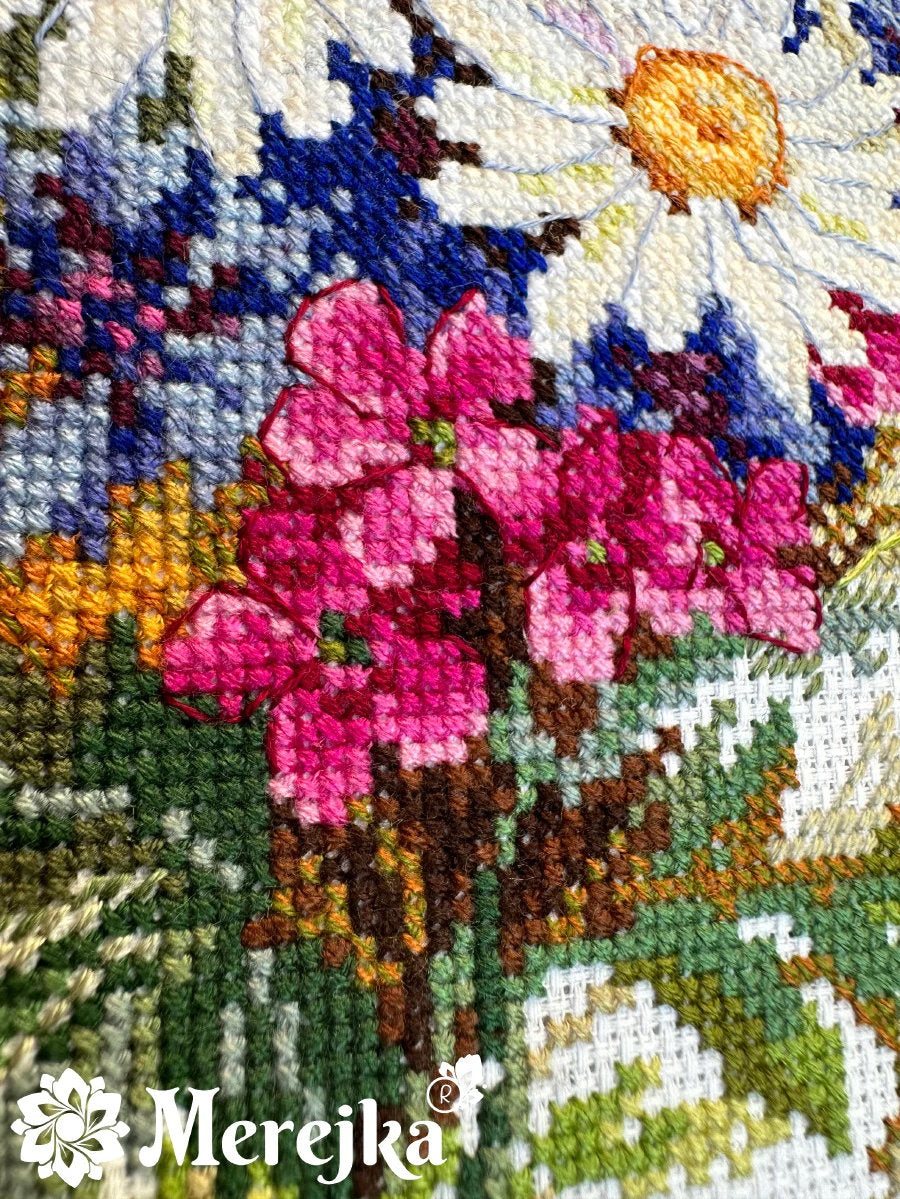 Prado Flowers Cross Stitch Kit K-222A Merejka - Premium Quality