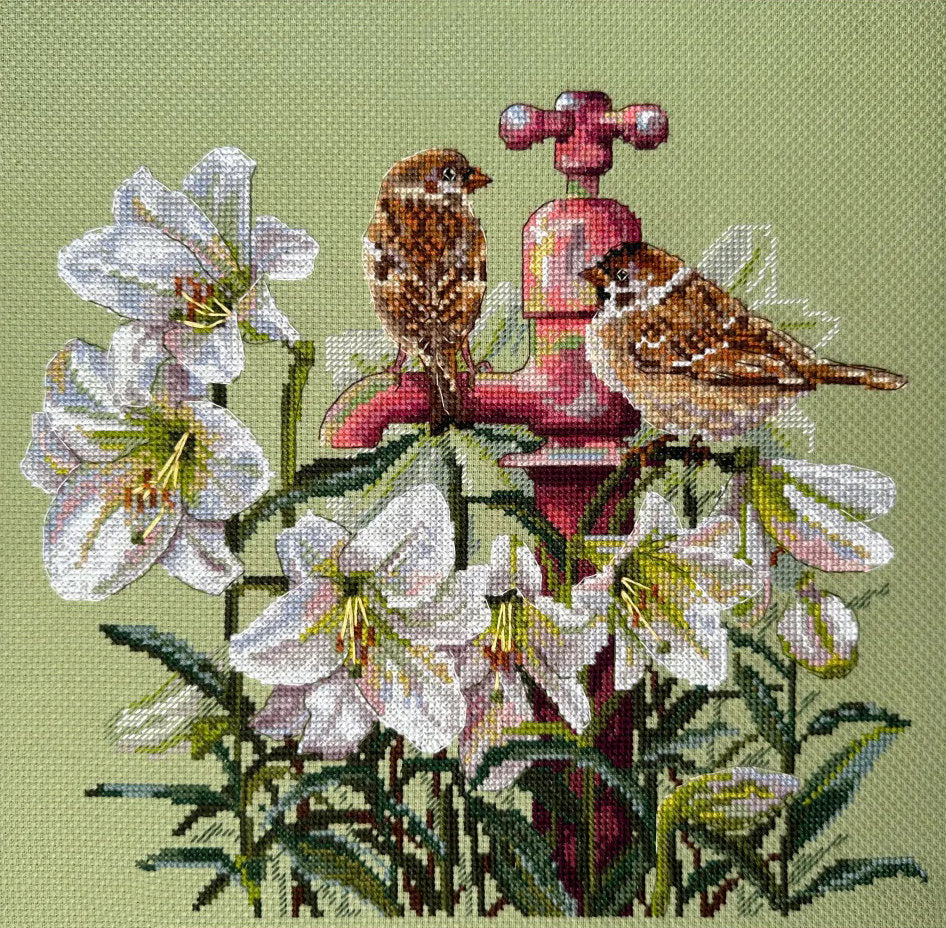 Premium Cross Stitch Kit K-229 Merejka Among the Lilies