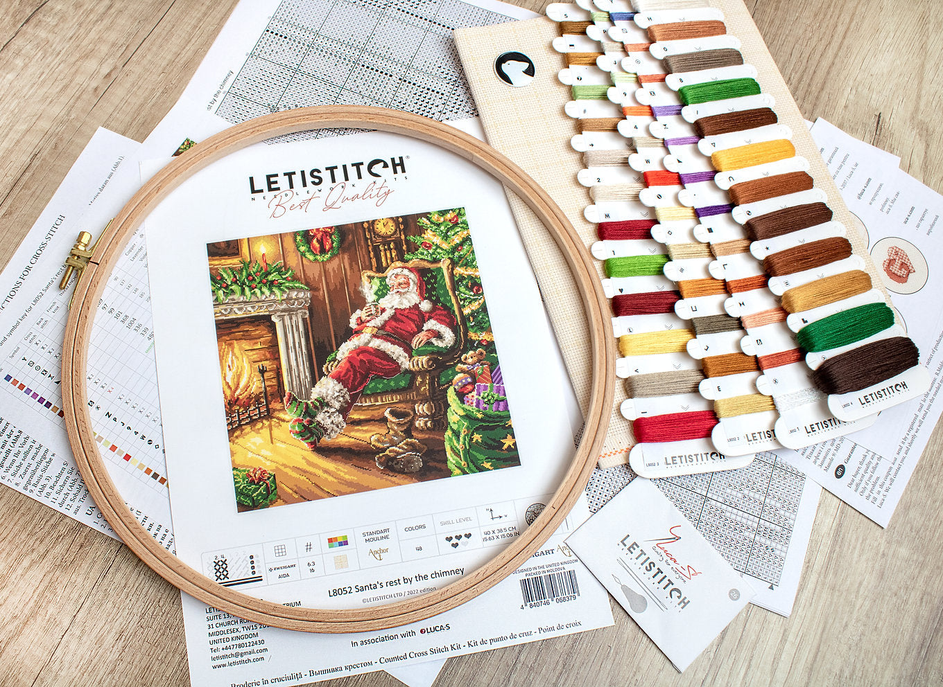 Ruhe des Weihnachtsmanns am Schornstein – L8052 LETISTITCH – Kreuzstichset