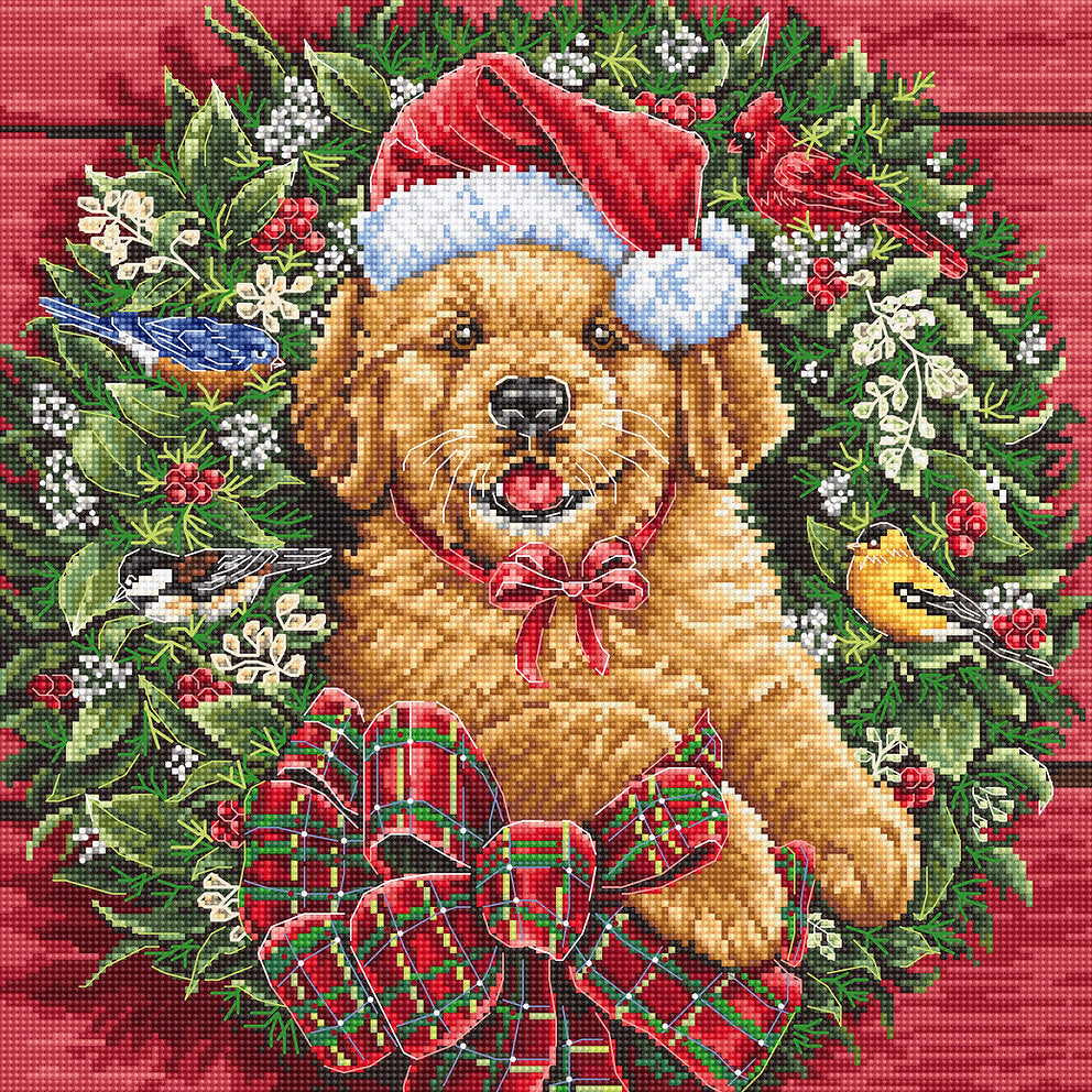 Christmas Puppy - L8053 LETISTITCH - Cross Stitch Kit