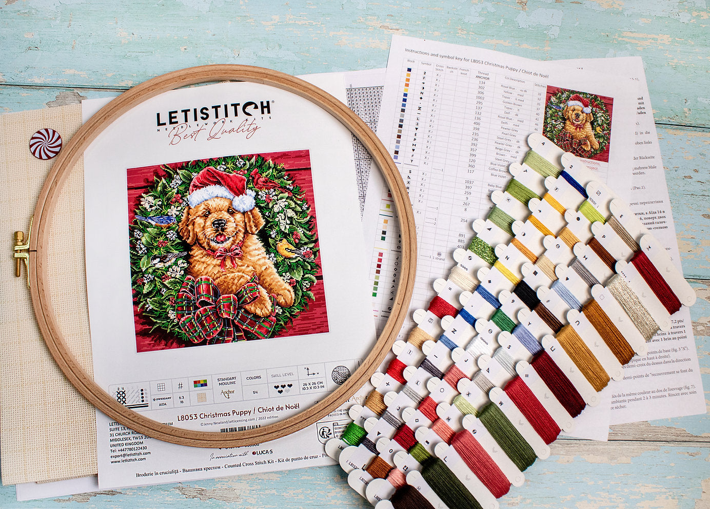 Weihnachtswelpe - L8053 LETISTITCH - Kreuzstichset