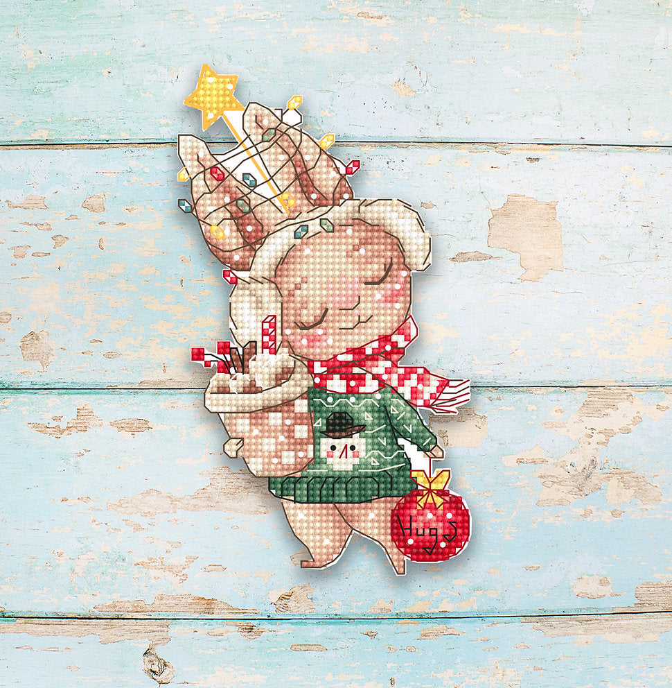 Christmas Rabbit. Christmas Ornament - L8056 LETISCTITH - Cross Stitch Kit
