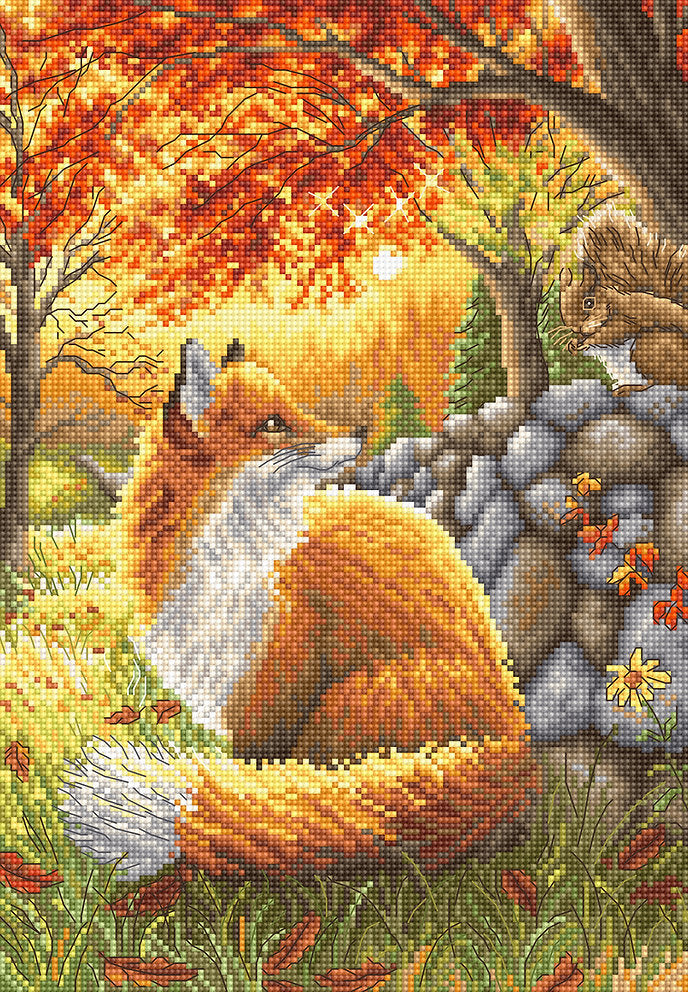 Cross Stitch Kit "A friend for the little fox" - LETISTITCH L8061