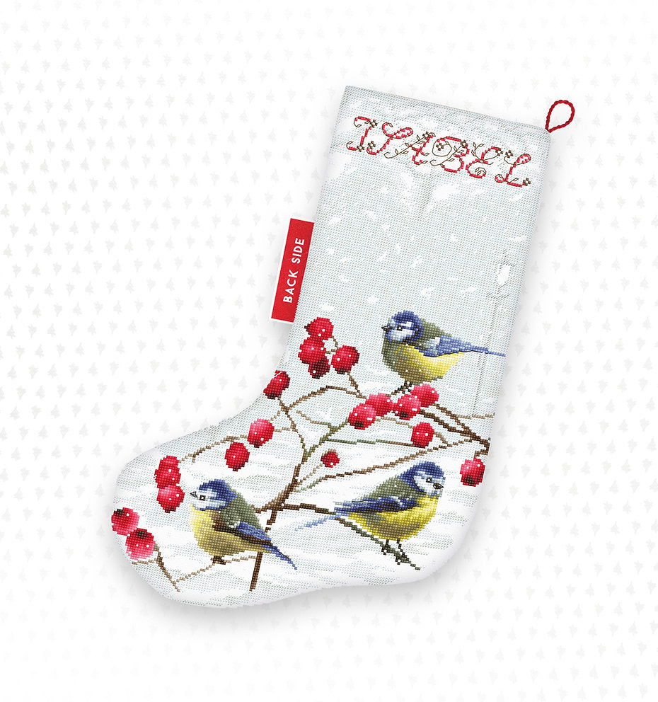 LETI 949 Blaumeisen-Strumpf – LETISTITCH Weihnachtsstrumpf