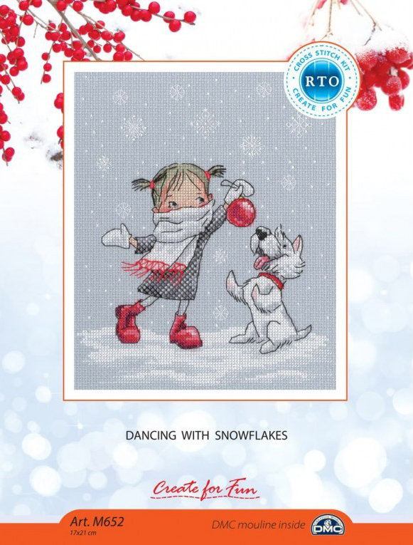 Kit de Punto de Cruz. Bailando con Copos de Nieve - RTO M652