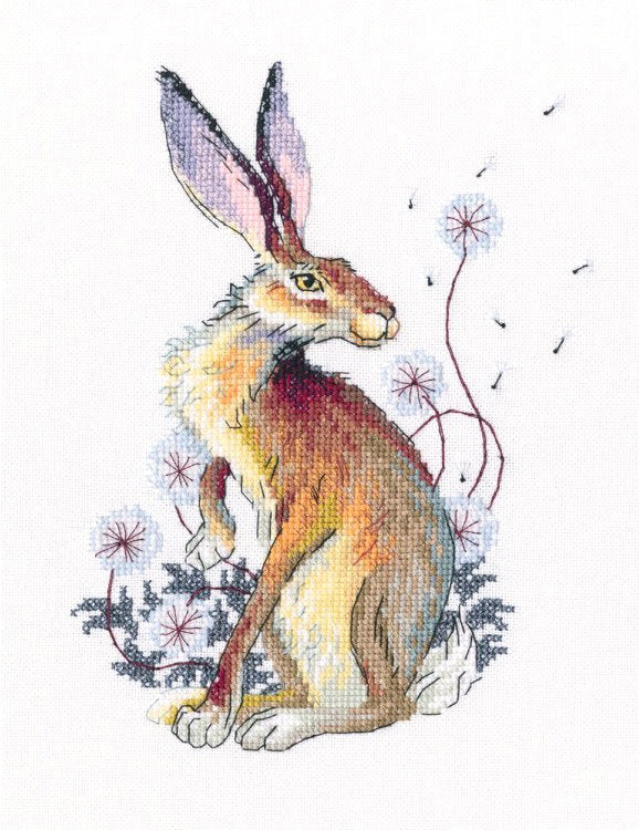 Cross stitch kit. Between Silver. Hare - M788 RTO