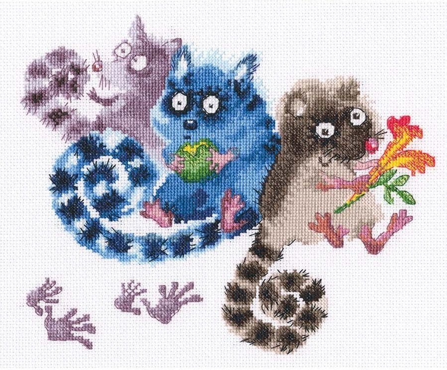 Cross stitch kit. Whose are those footprints? - RTO M846