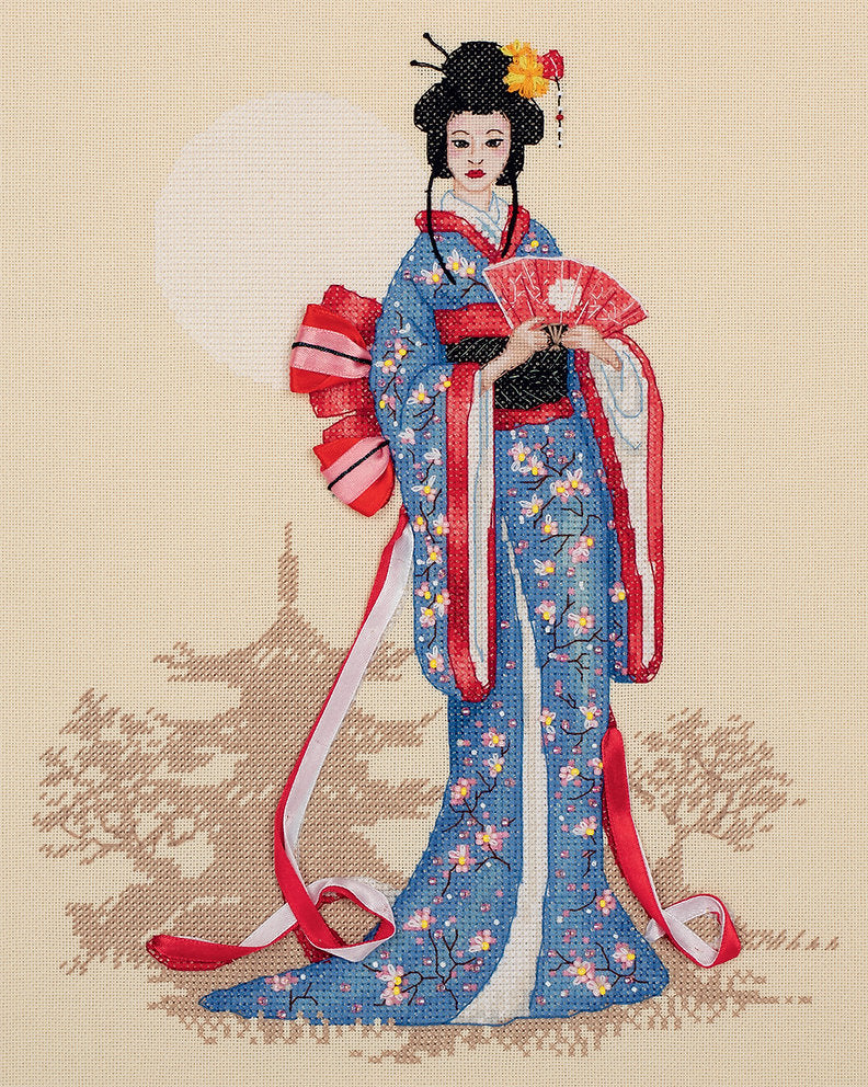 Kit de Punto de Cruz - Mujeres del Mundo: Japón - Panna Oro NM-7264