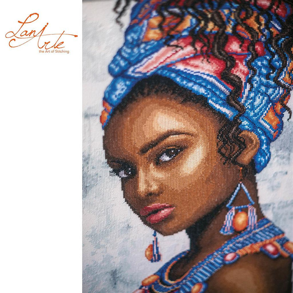 Headscarf Model Cross Stitch Kit - Lanarte PN-0200685: An Impressive Project for Embroidery Lovers