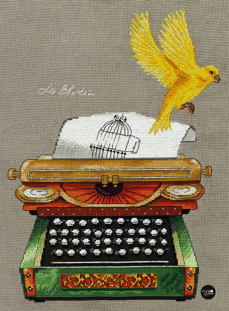 Living history. Typewriter - Panna - Cross Stitch Kit RE-7049