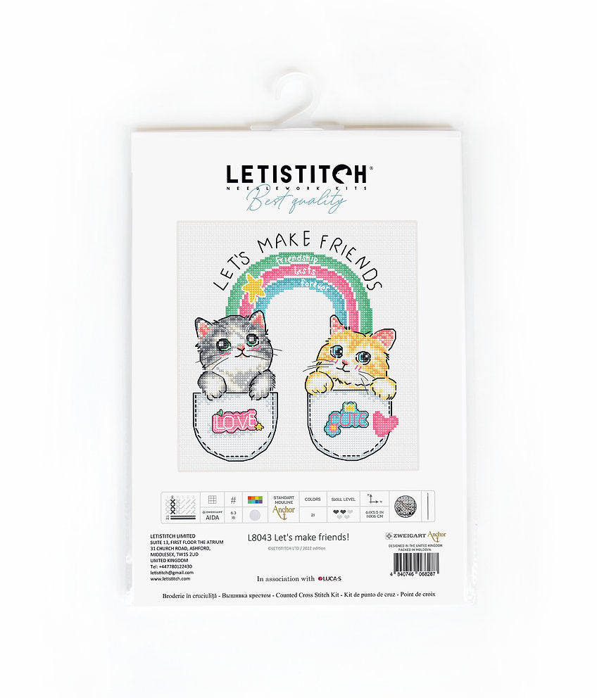 L8043 Let's make friends! - LETISTITCH - Kit de Punto de Cruz