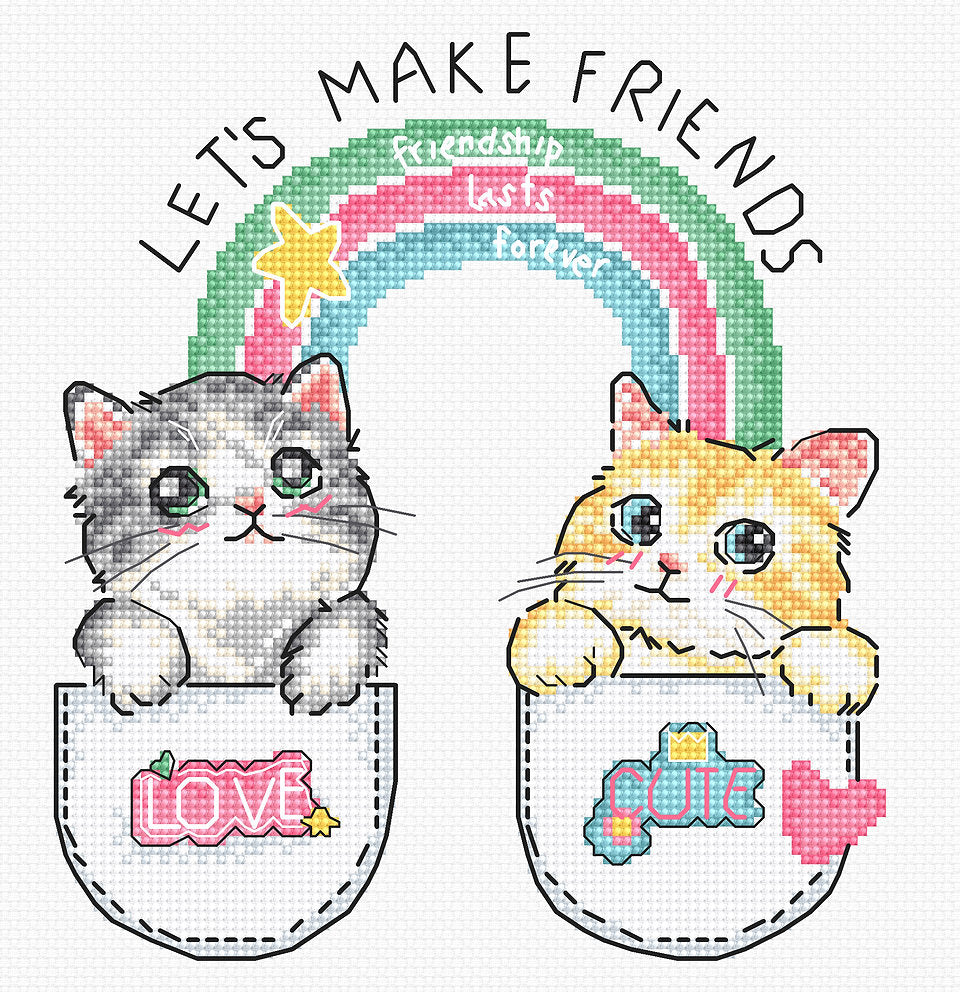 L8043 Let's make friends! - LETISTITCH - Cross Stitch Kit