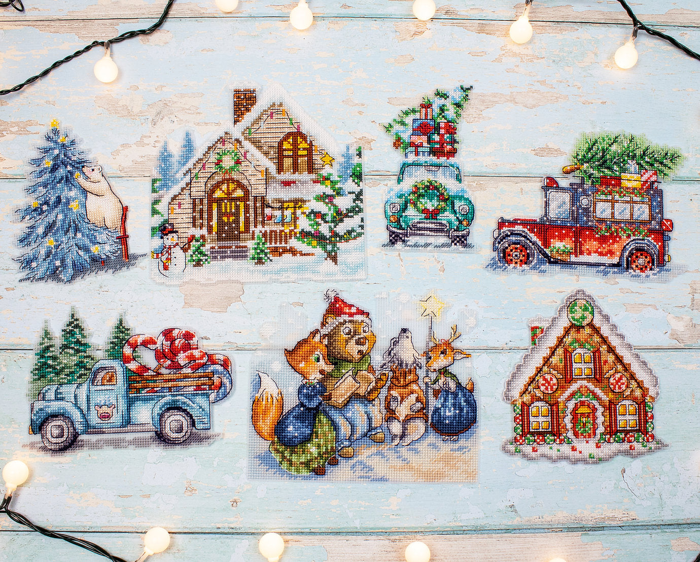 7 Christmas Decorations - L8051 LETISCTITH - Cross Stitch Kit
