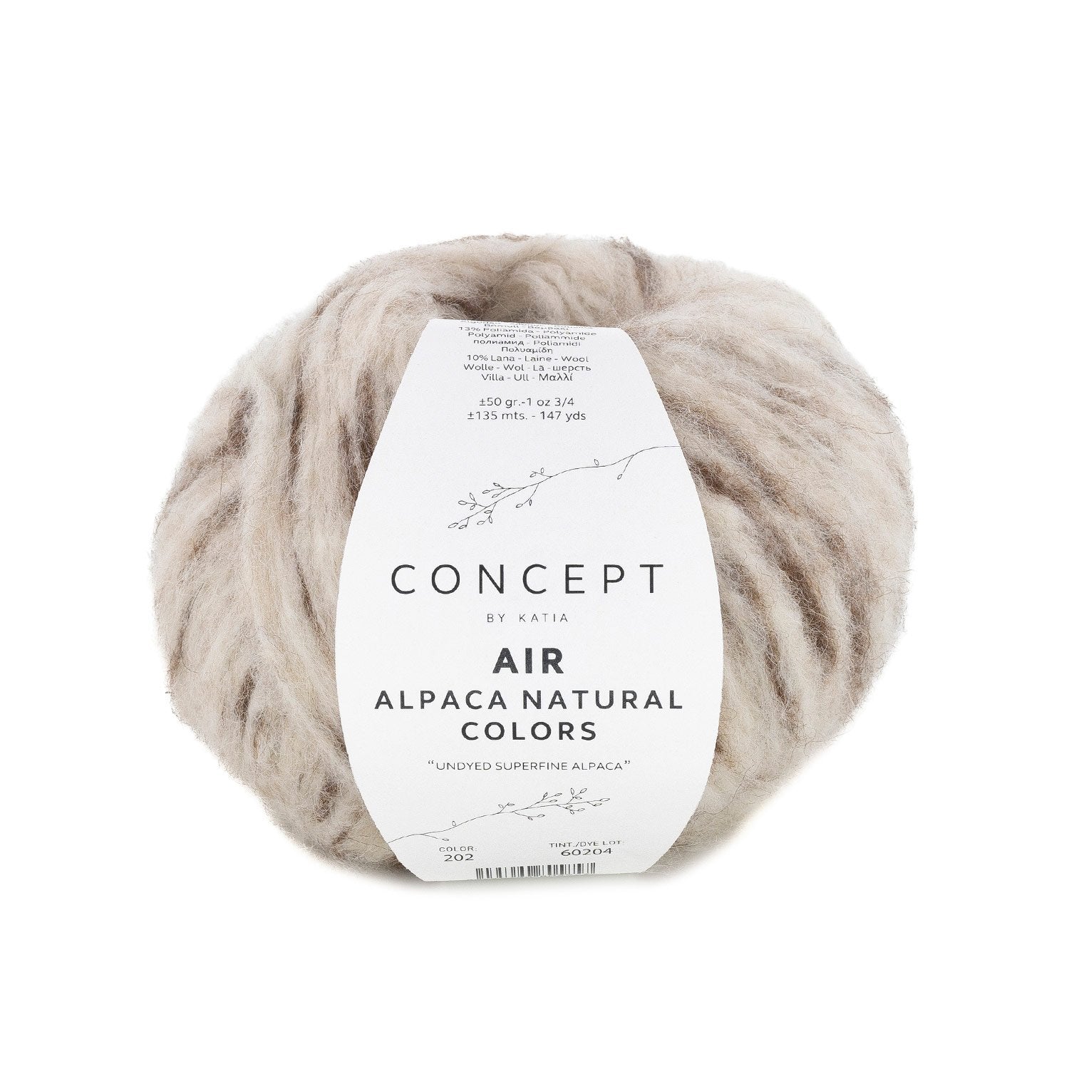 Katia Air Alpaca Natural Colors - Lana Sin Teñir, Efecto Perchado: Colores Naturales y Estilo Único