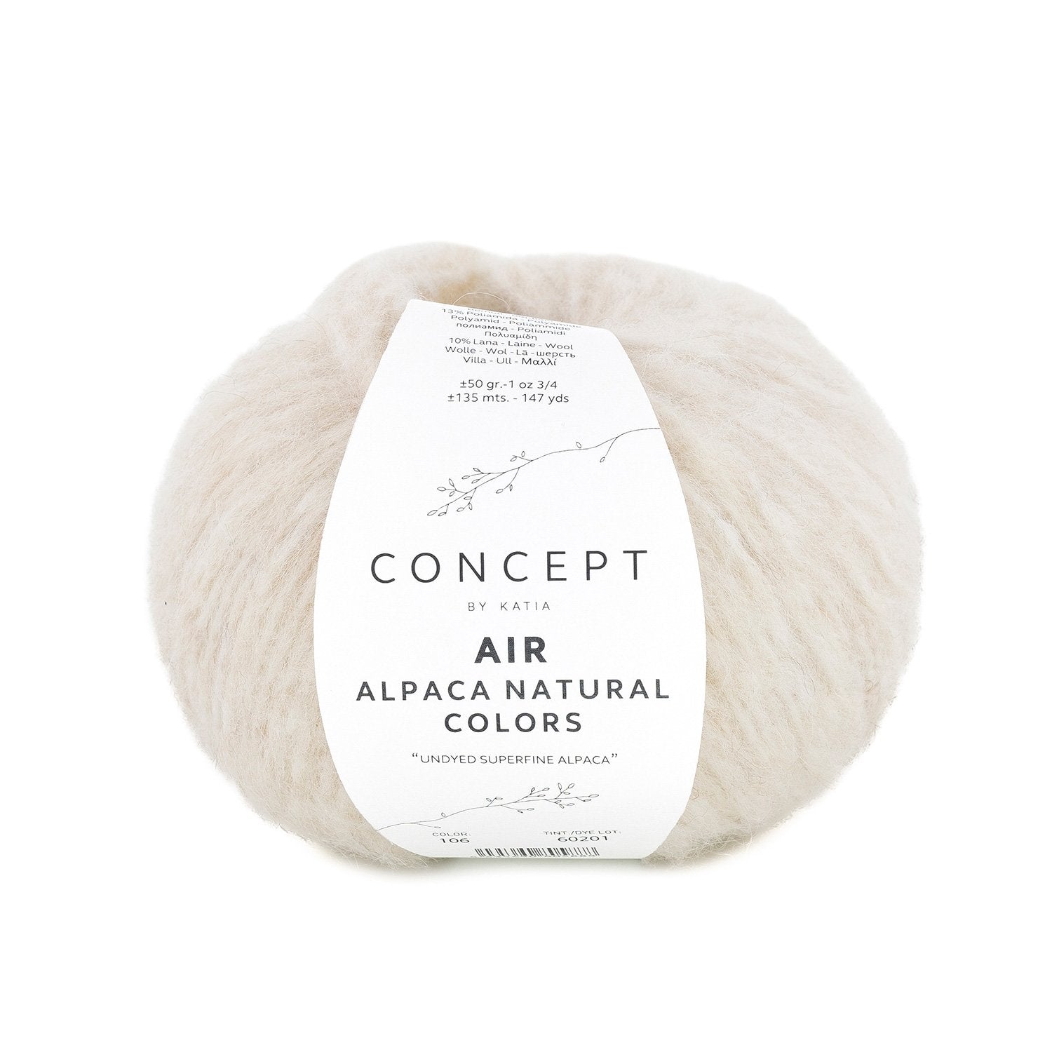 Katia Air Alpaca Natural Colors - Lana Sin Teñir, Efecto Perchado: Colores Naturales y Estilo Único