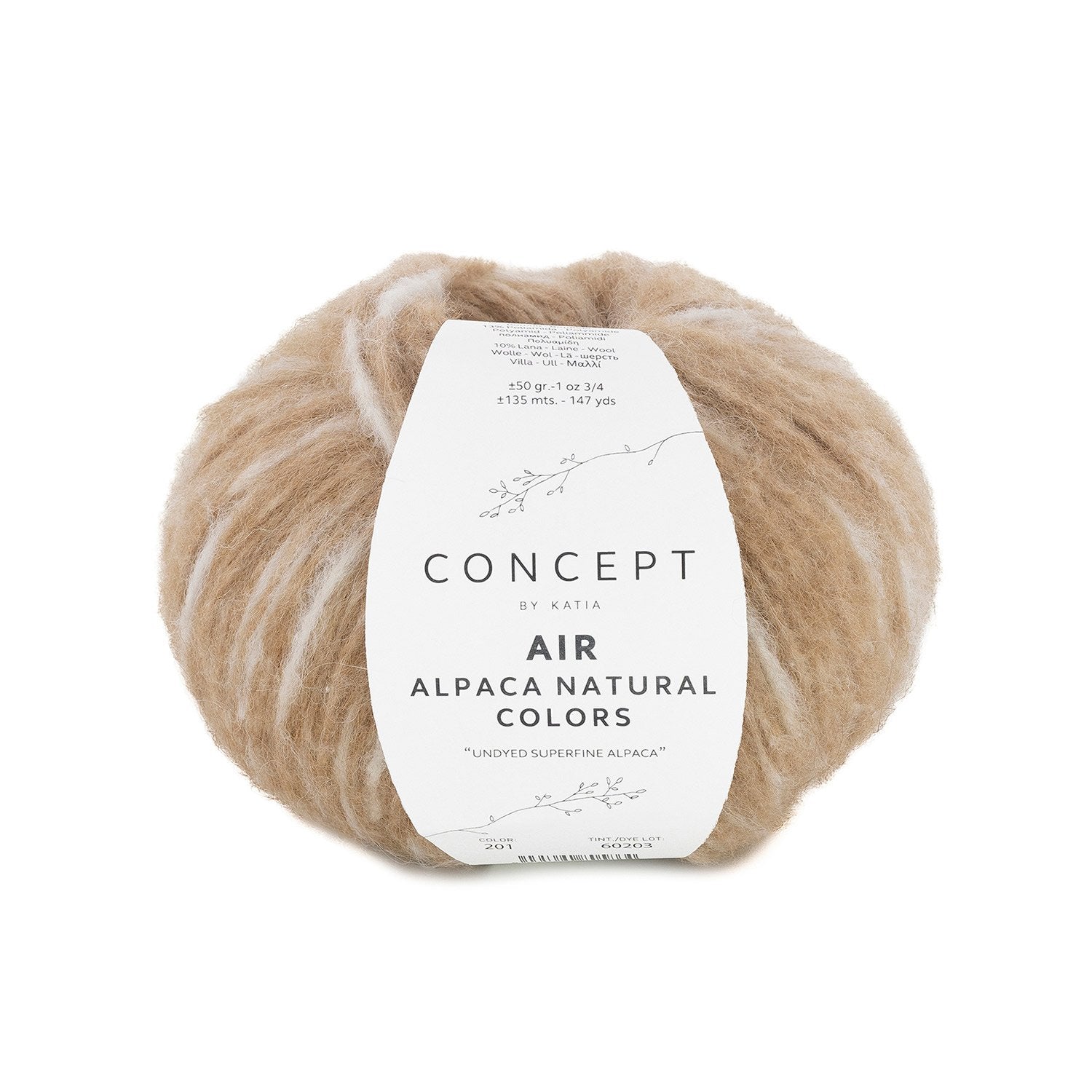 Katia Air Alpaca Natural Colors - Lana Sin Teñir, Efecto Perchado: Colores Naturales y Estilo Único
