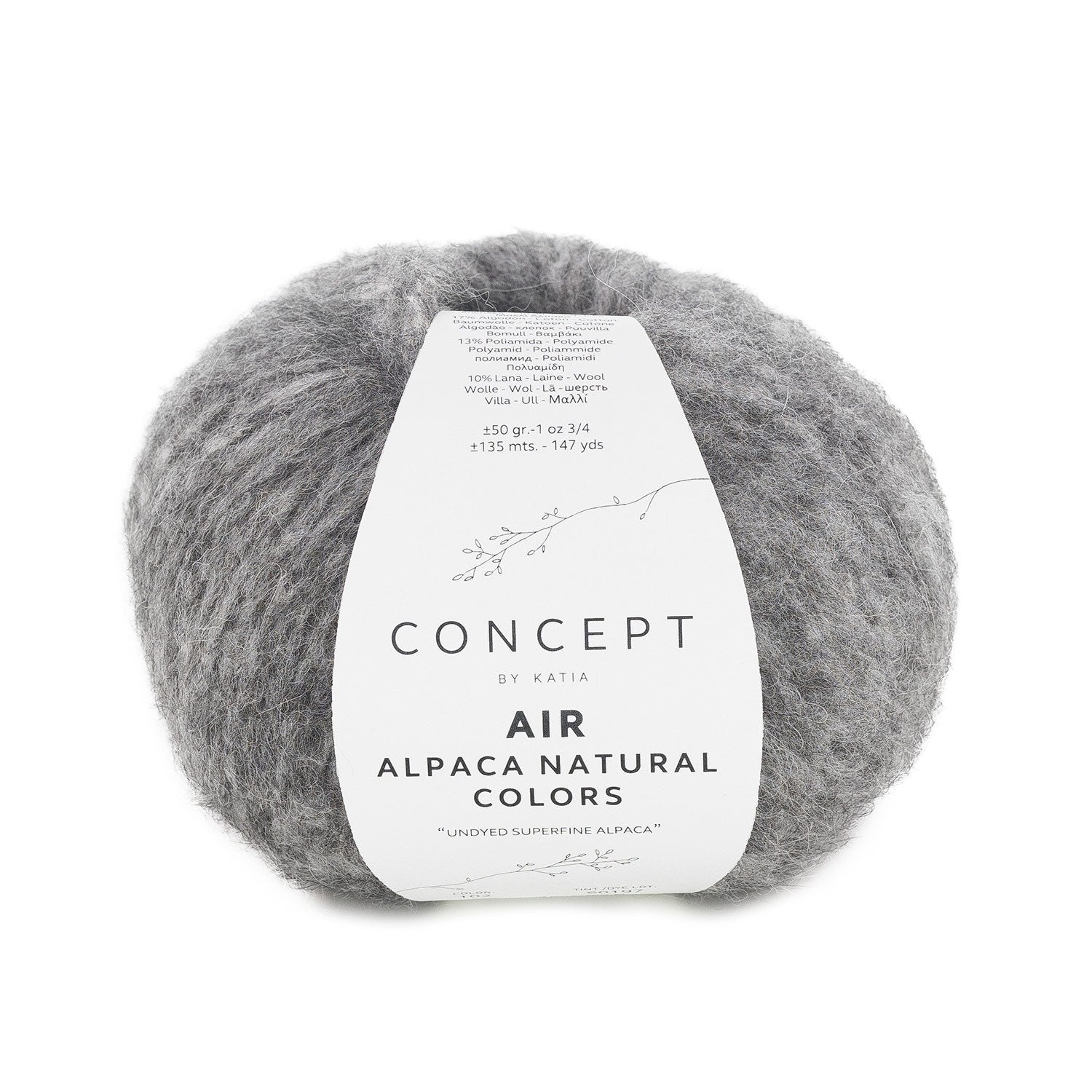 Katia Air Alpaca Natural Colors - Lana Sin Teñir, Efecto Perchado: Colores Naturales y Estilo Único