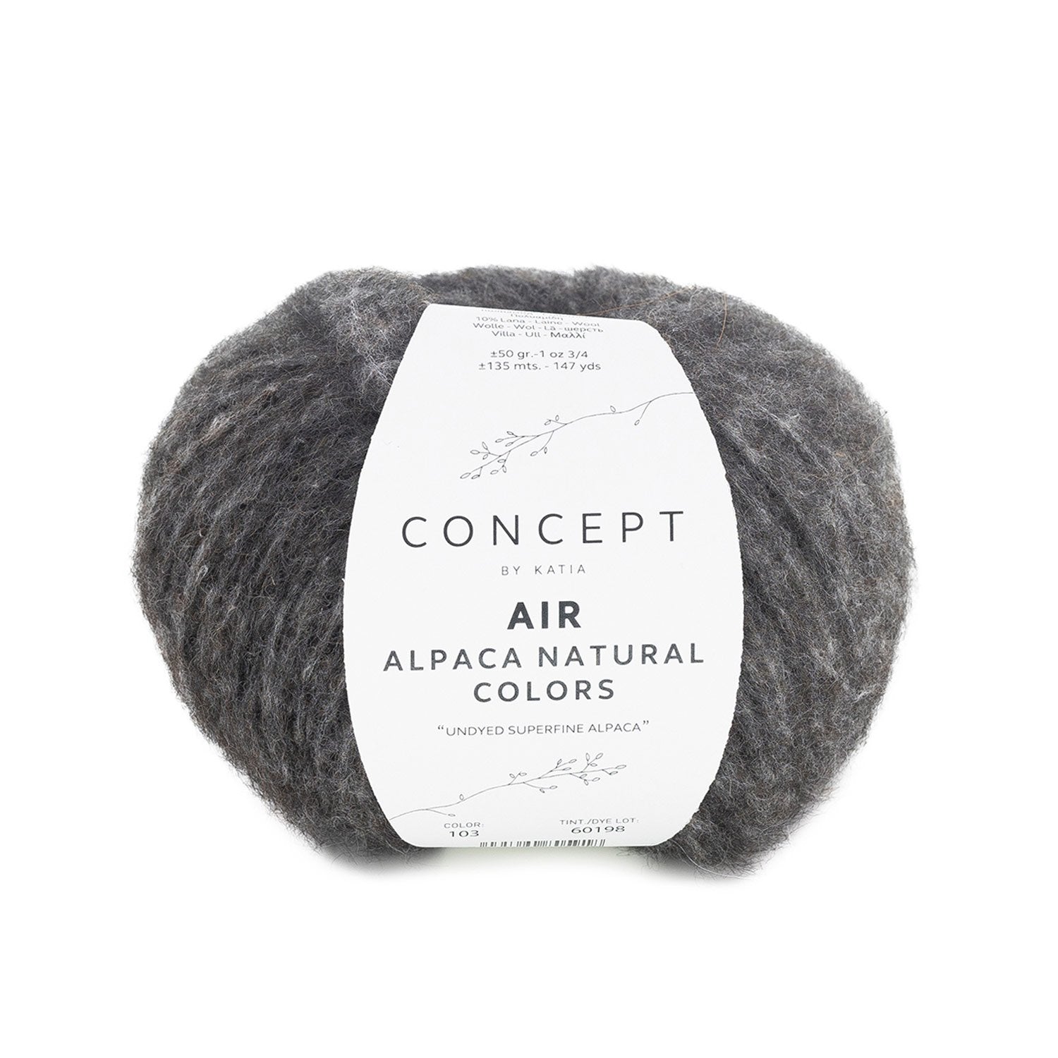 Katia Air Alpaca Natural Colors - Lana Sin Teñir, Efecto Perchado: Colores Naturales y Estilo Único