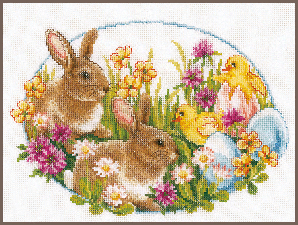 Rabbits and chicks - Vervaco - Cross stitch kit PN-0149534