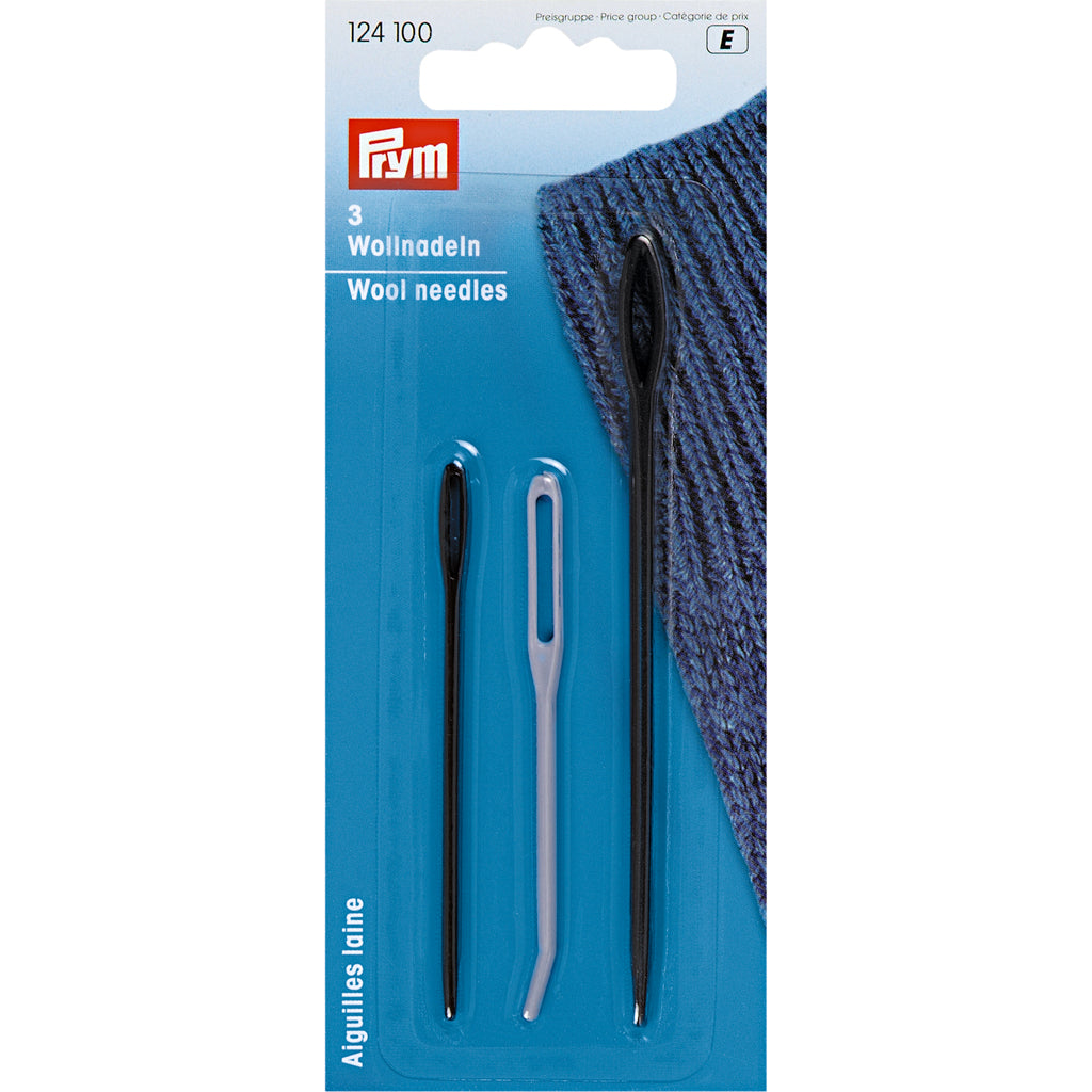 Set of high quality plastic wool needles from Prym for knitting and crafts