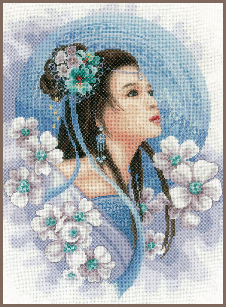Lanarte Cross Stitch Kit. Asian Lady in Blue - PN-0169168