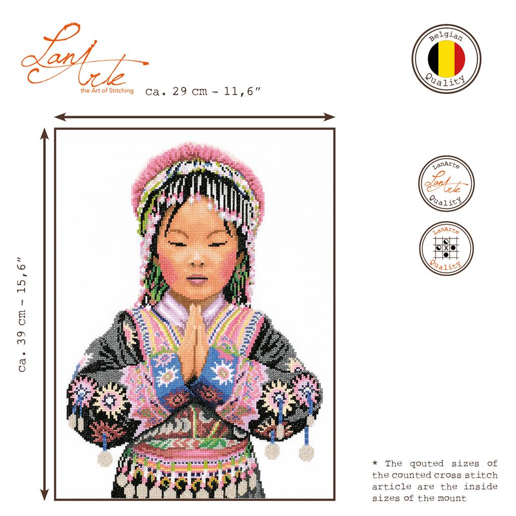 Cross Stitch Kit Thai hill tribe girl - Lanarte